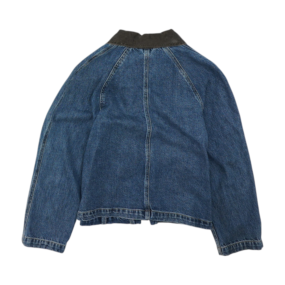 Blue Solid Denim Jacket