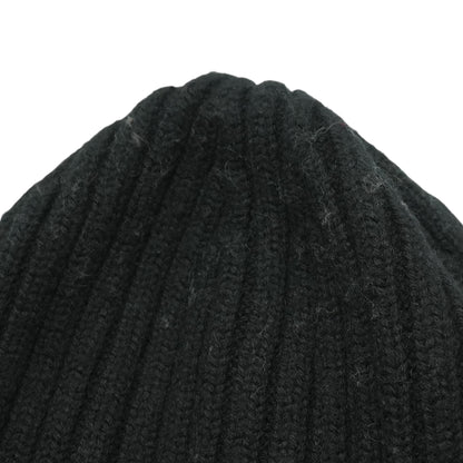 Ribbed Wool Logo Beanie Hat
