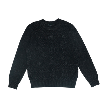 Black Solid Pullover Sweater