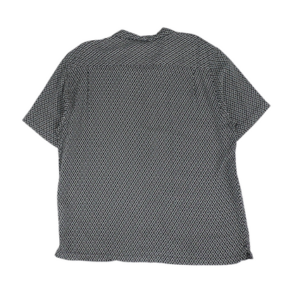 Black Graphic Short Sleeve Button Down