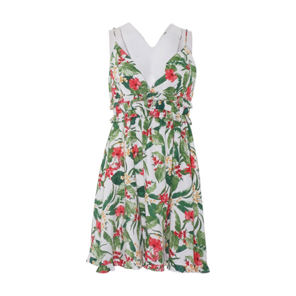 White Floral Mini Dress