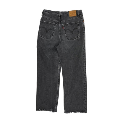 Charcoal High Rise Straight Leg Jeans