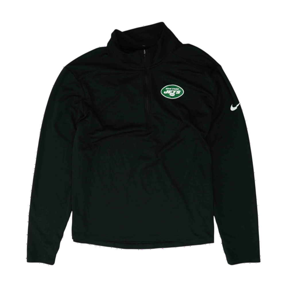 Black New York Jets Solid 1/4 Zip Pullover