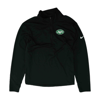 Black New York Jets Solid 1/4 Zip Pullover