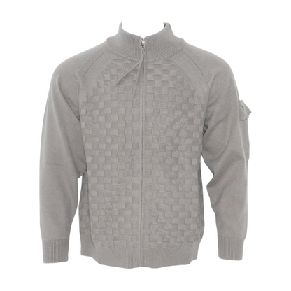 Gray Solid Cardigan Sweater