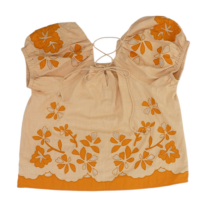 Orange Floral Blouse