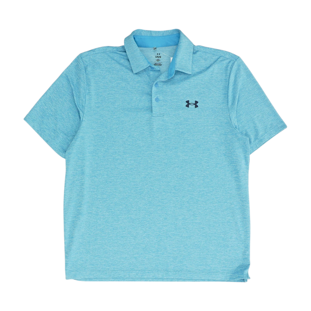 Blue Solid Short Sleeve Polo