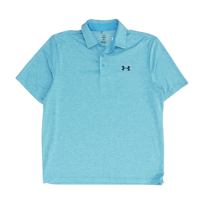 Blue Solid Short Sleeve Polo