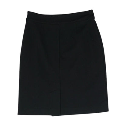 Black Solid Midi Skirt