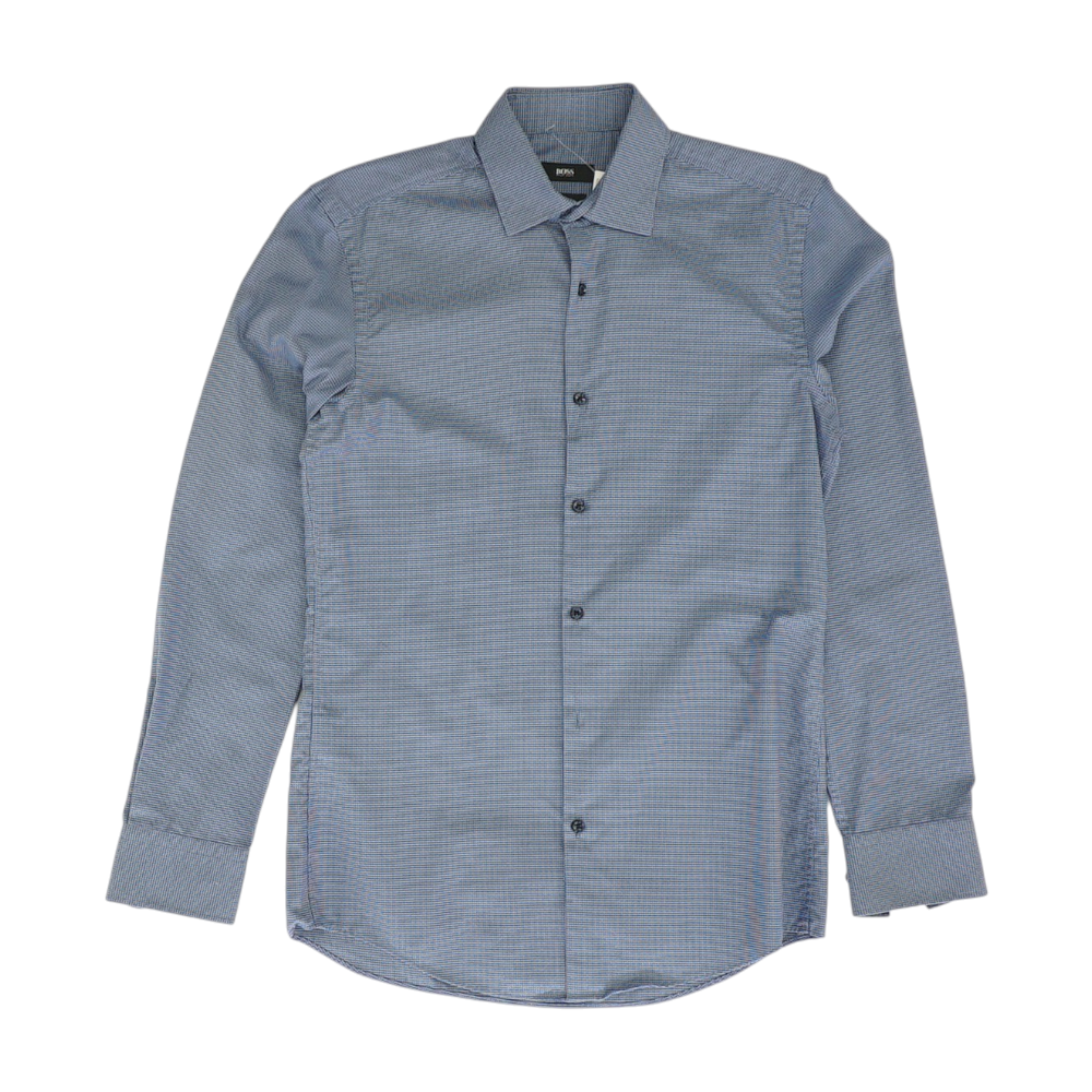 Blue Abstract Long Sleeve Button Down