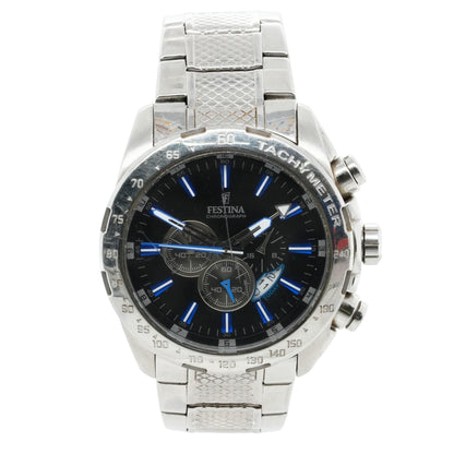 Silver Chronograph Stainless Steel Watch