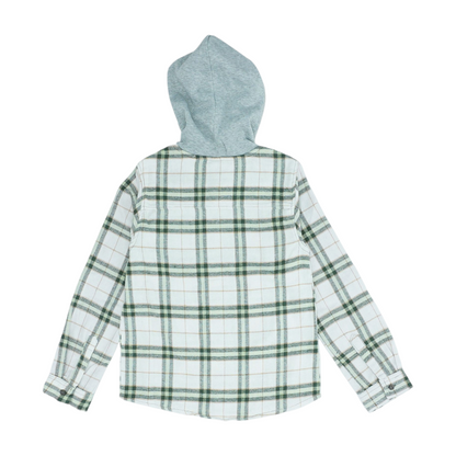 Beige Plaid Flannel Button Down