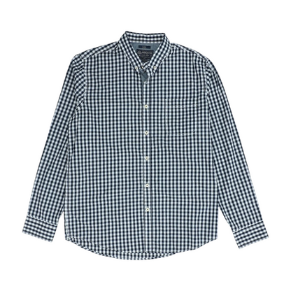Navy Check Long Sleeve Button Down