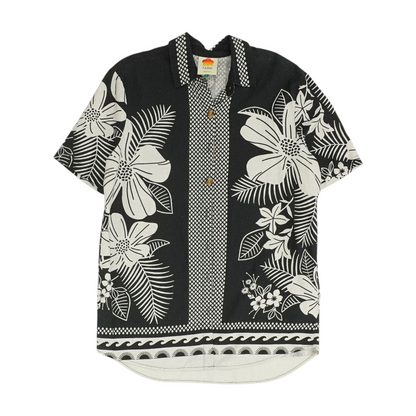 Black Print Button Down