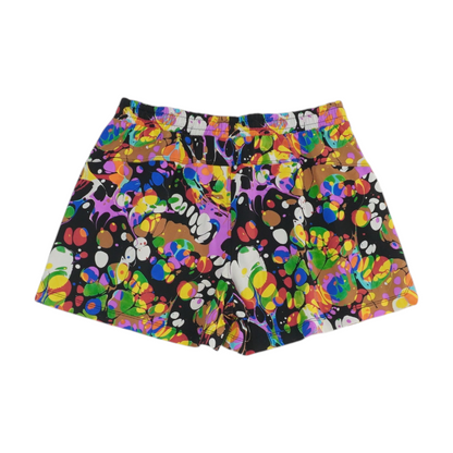 Black Abstract Active Shorts