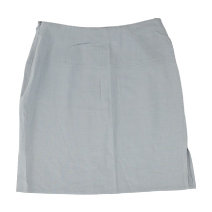 Gray Solid Midi Skirt