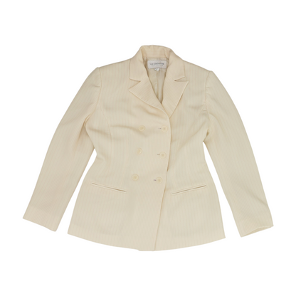 Cream Petite Striped Blazer