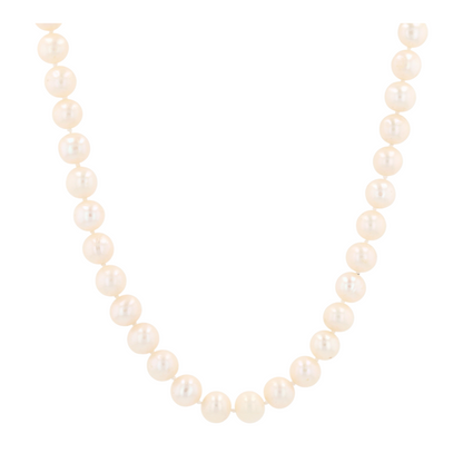 14K Yellow Gold Cultured Pearl Beaded Necklace