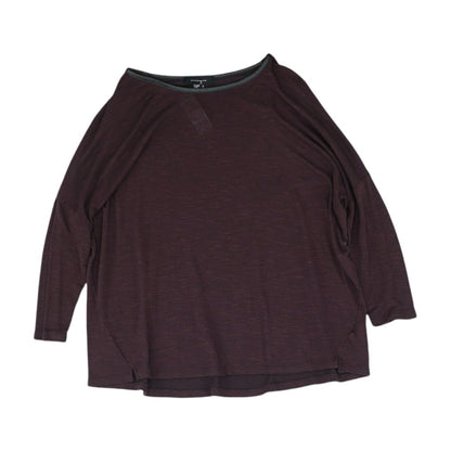 Burgundy Solid Crewneck Knit Top
