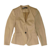 Beige Solid Blazer