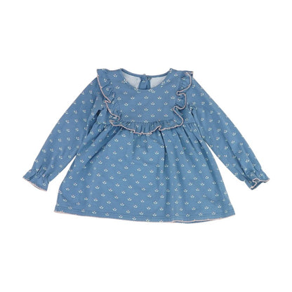 Blue Floral Knit Top