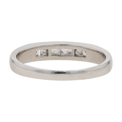 .33 Ct Platinum Channel Set Asscher Cut Diamond Band