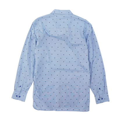 Blue Floral Long Sleeve Button Down
