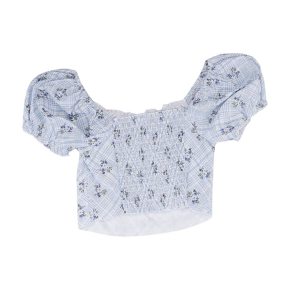 Blue Floral Blouse