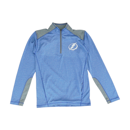 Blue Solid 1/4 Zip Pullover