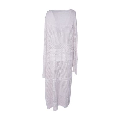 Beige Plus Cardigan Sweater