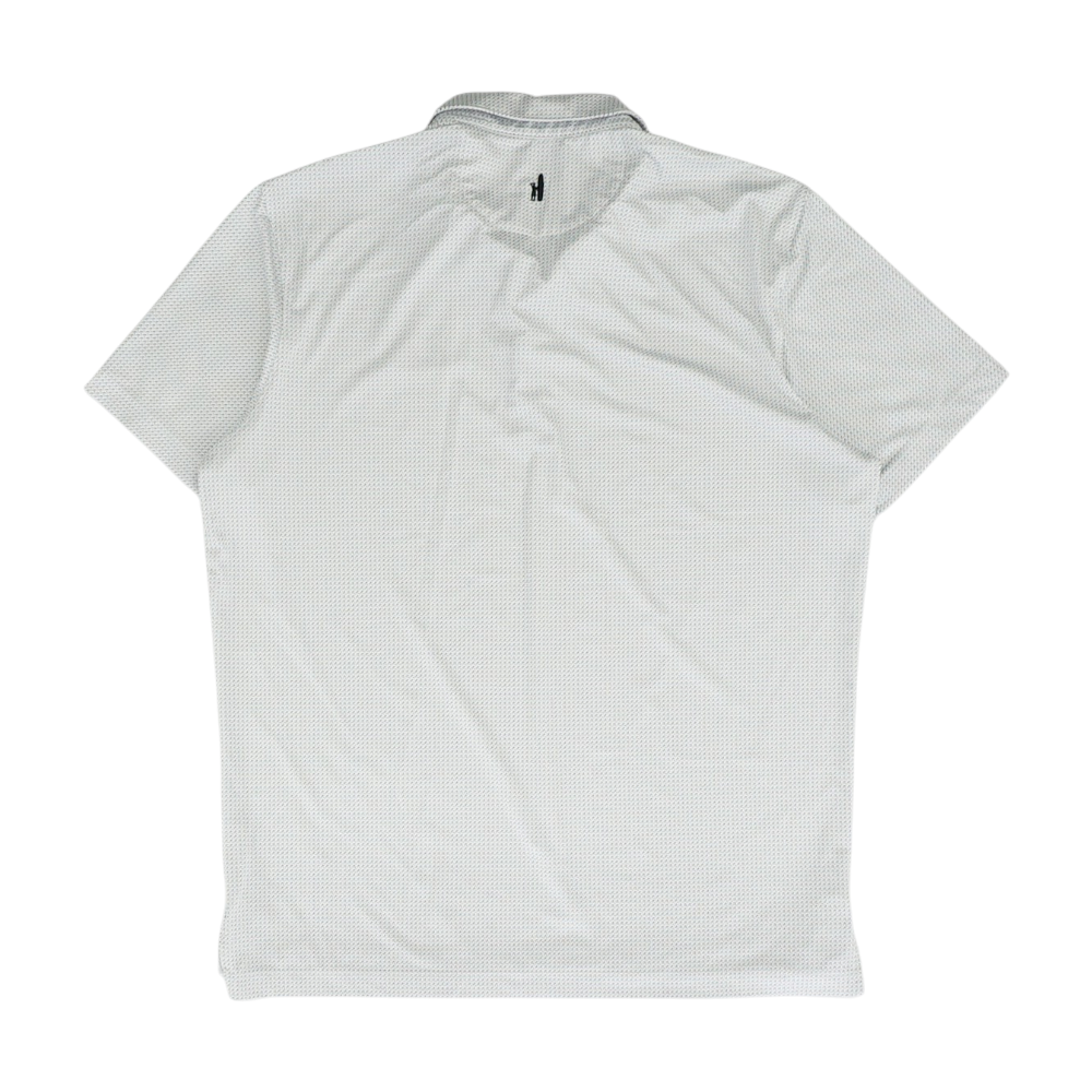 White Print Short Sleeve Polo