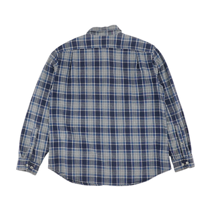 Navy Plaid Flannel Button Down