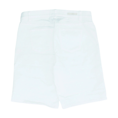 White Solid Denim Shorts