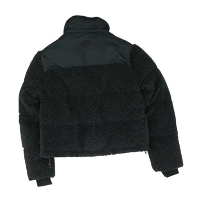 Black Solid Puffer Jacket