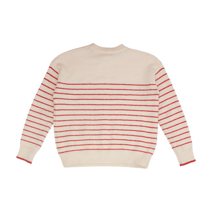 Pink Striped Pullover Sweater
