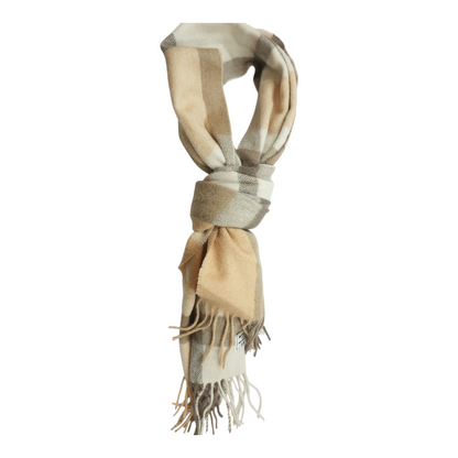 Brown Plaid Wool Scarf