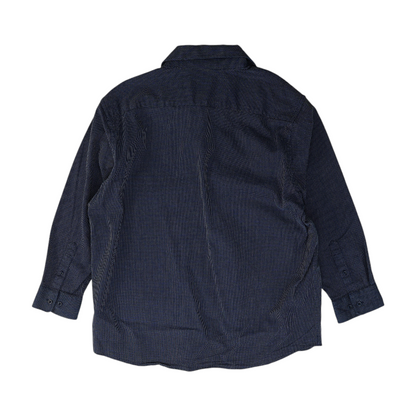 Navy Print Long Sleeve Button Down