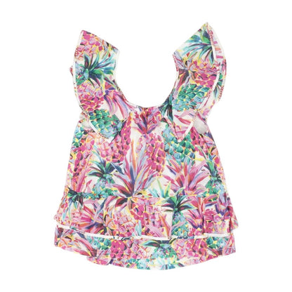 Multi Graphic Sleeveless Blouse
