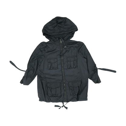 Black Solid Rain Jacket