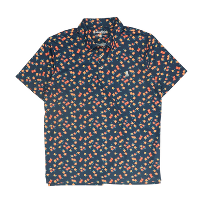 Navy Floral Short Sleeve Polo