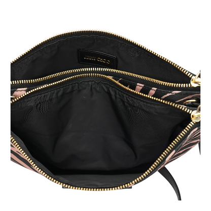 Candice Crossbody Pink Zebra Nylon Crossbody Bag