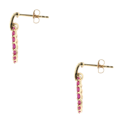 1/4 ctw 14K Yellow Gold Ruby Drop Earrings