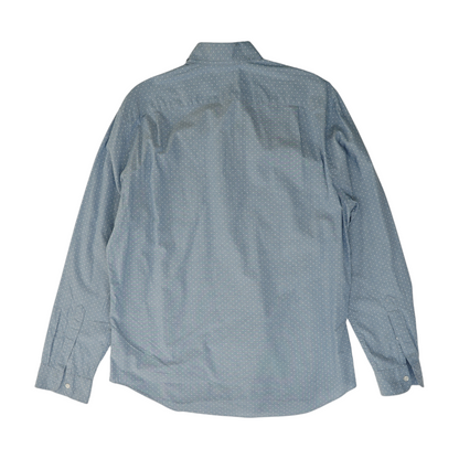 Blue Polka Dot Long Sleeve Button Down