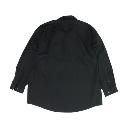 Black Solid Long Sleeve Button Down
