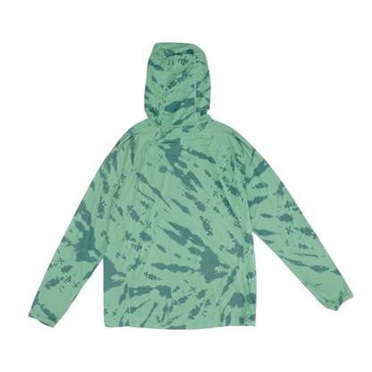 Green Tie-Dye Hoodie Pullover