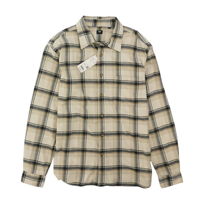 Tan Plaid Flannel Button Down