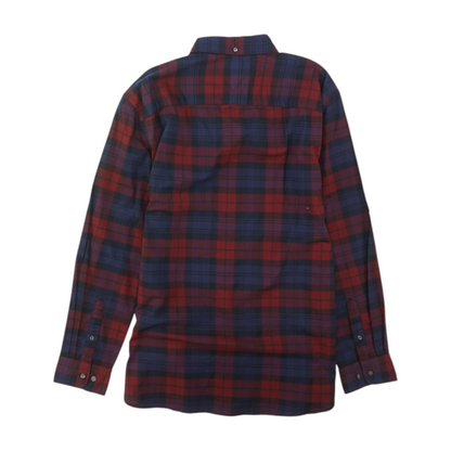 Burgundy Plaid Long Sleeve Button Down