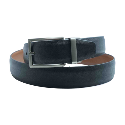 Black Reversible Faux Leather Belt