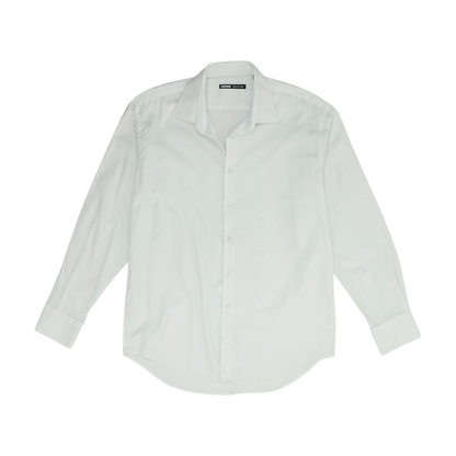 White Solid Long Sleeve Button Down
