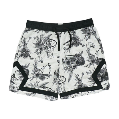 White Graphic Active Shorts